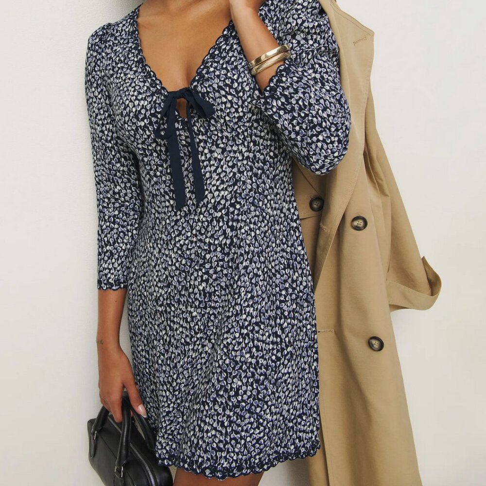 Reformation Posey Print Long Sleeve Dress